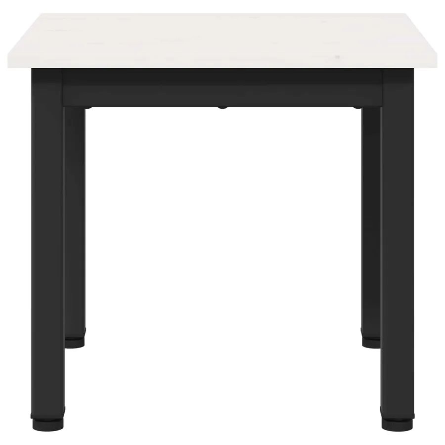 Table basse Blanc 40 x 40 x 36 cm Bois de pin massif - 5