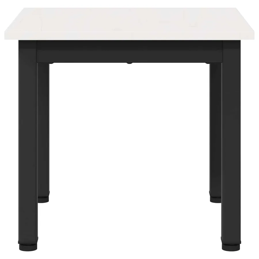 Table basse Blanc 40 x 40 x 36 cm Bois de pin massif - 6