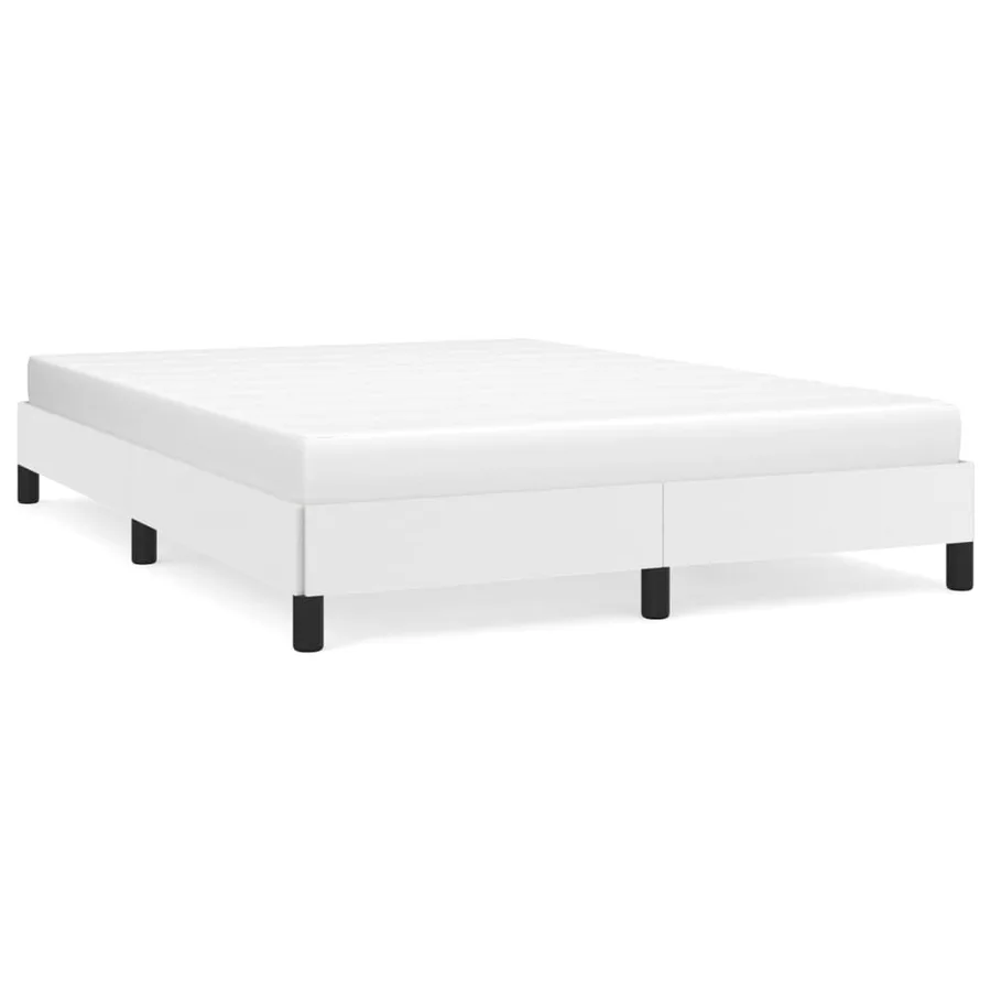 Cadre de lit sans matelas blanc 140x190 cm similicuir - 2