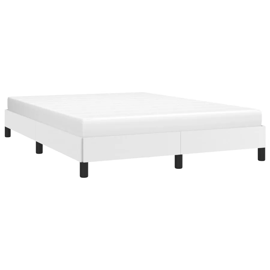 Cadre de lit sans matelas blanc 140x190 cm similicuir - 3