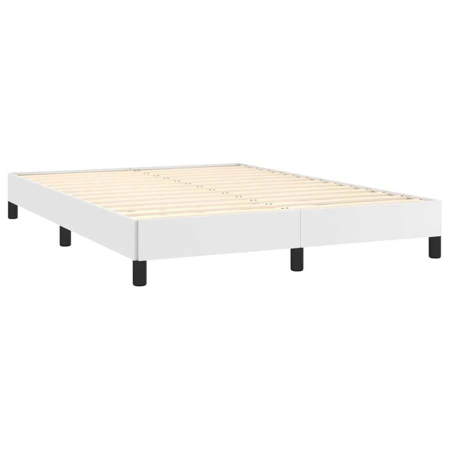 Cadre de lit sans matelas blanc 140x190 cm similicuir - 4