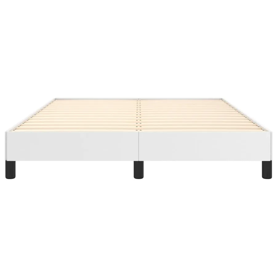 Cadre de lit sans matelas blanc 140x190 cm similicuir - 5