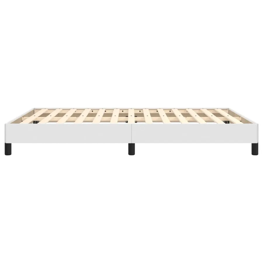 Cadre de lit sans matelas blanc 140x190 cm similicuir - 6