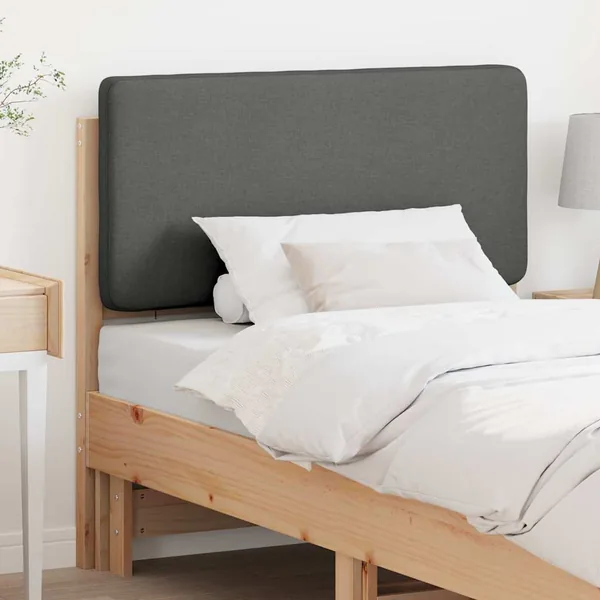Tête de lit capitonnée Marron et gris clair 90 cm Pin massif
