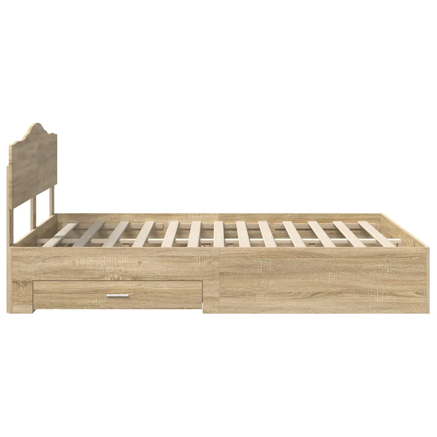 Cadre de lit Chêne Sonoma 150 x 200 cm Bois d'ingénierie - 9