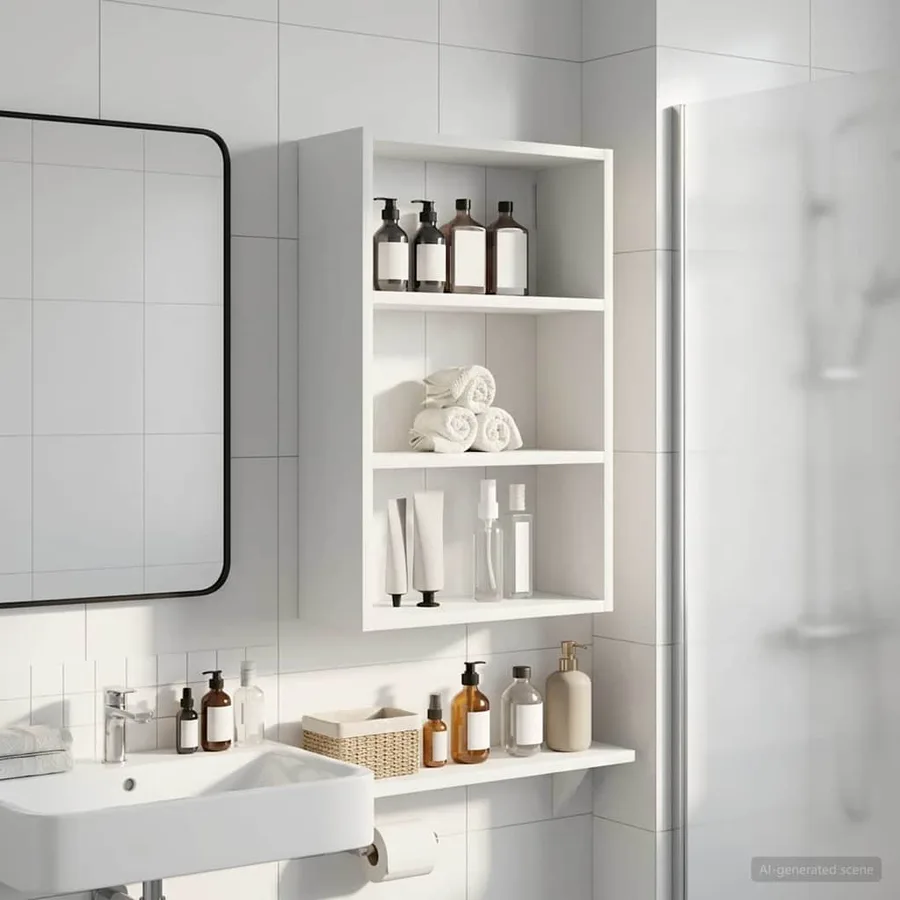 Armoire murale de salle de bain Blanc 40 x 16 x 62,5 cm - 4