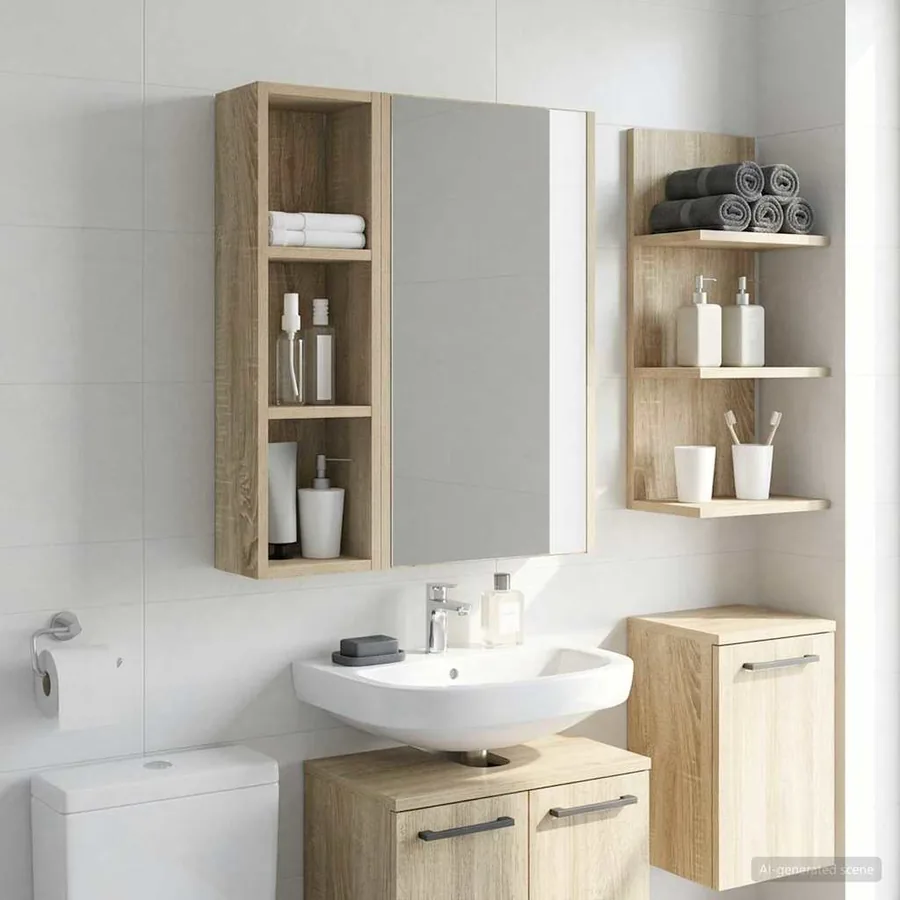 Armoire murale de salle de bain Chêne Sonoma 20 x 14 x 70 cm