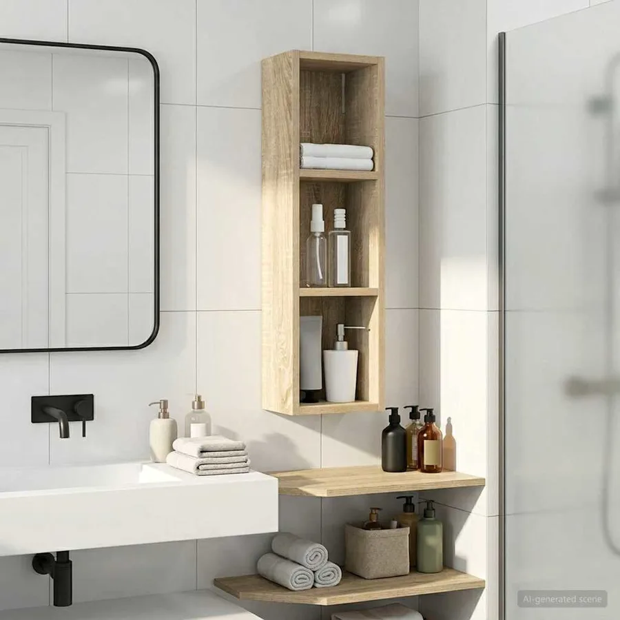 Armoire murale de salle de bain Chêne Sonoma 20 x 14 x 70 cm - 5