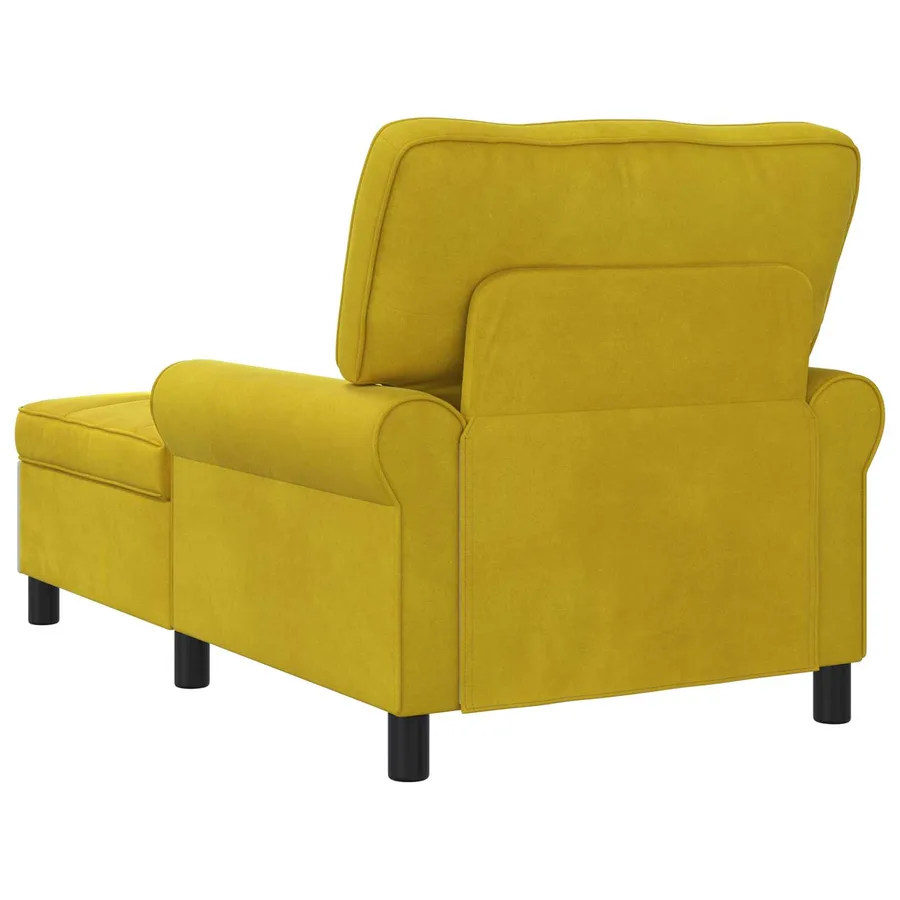 Chaise longue avec coussin Jaune 91 x 157 x 91 cm Velours - 6