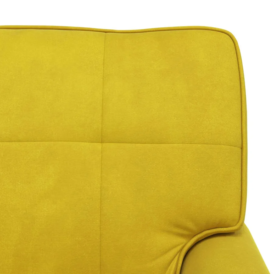 Chaise longue avec coussin Jaune 91 x 157 x 91 cm Velours - 9