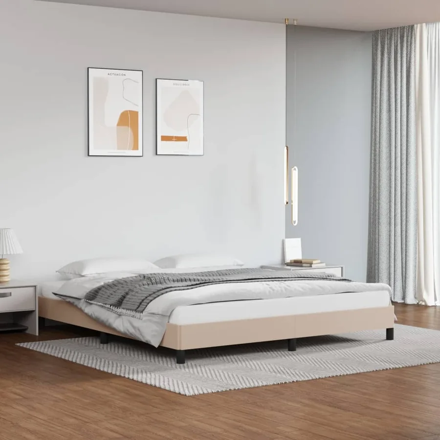 Cadre de lit sans matelas cappuccino 160x200 cm similicuir