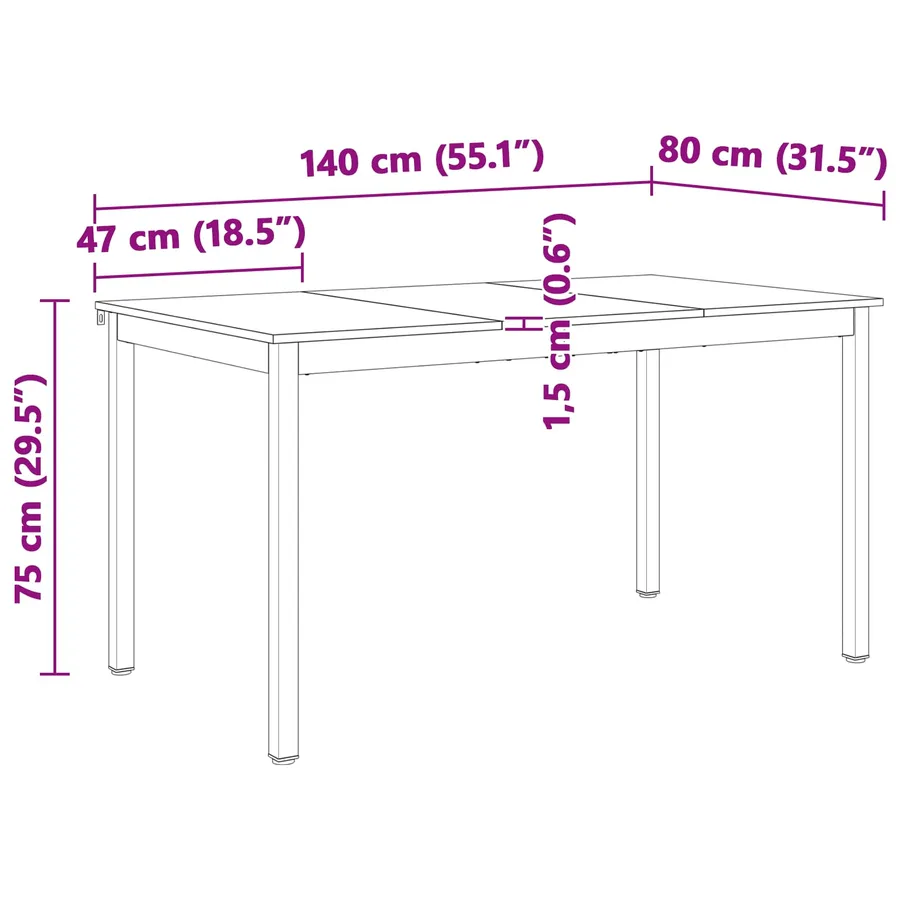 Table de salle à manger / Table de repas Naturel - 11