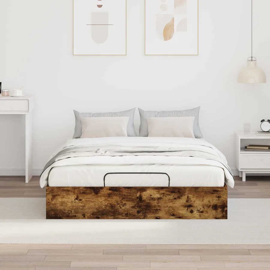 Cadre de lit ottoman avec stockage Chêne Fumé 193 x 135 x 25 cm - 4