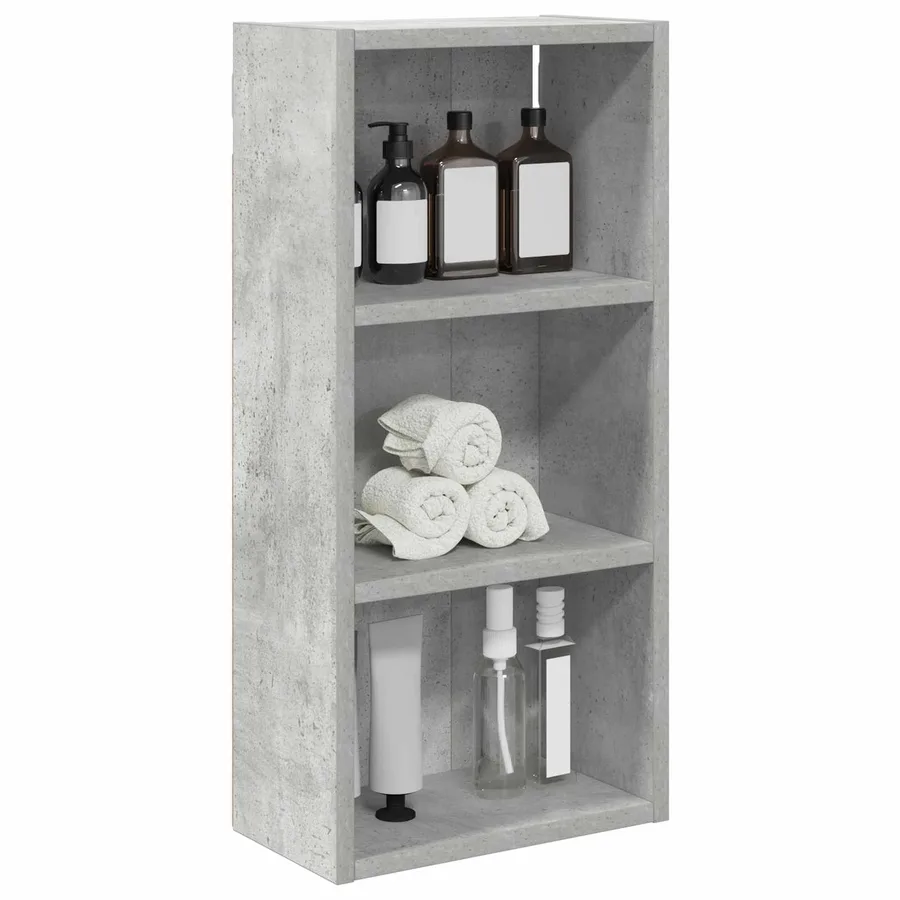 Armoire murale de salle de bain Gris Béton 30 x 16 x 62,5 cm - 3