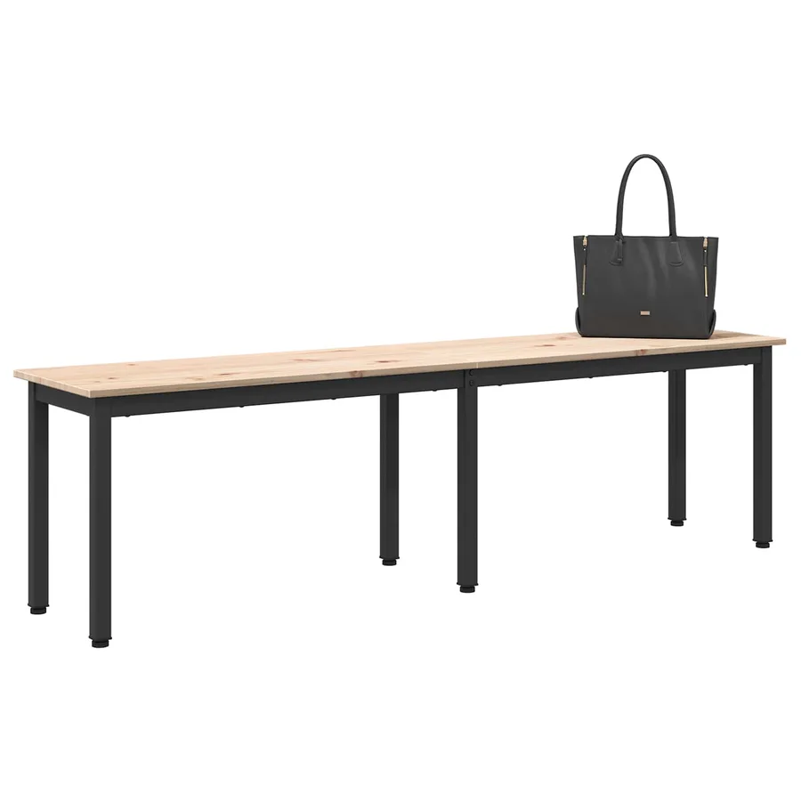 banc Naturel 160 x 35 x 45 cm Bois de pin massif - 3