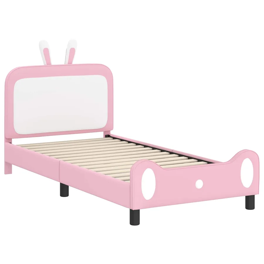 Cadre de lit pour enfants avec tête de lit Rose 80 x 200 cm PU - 4