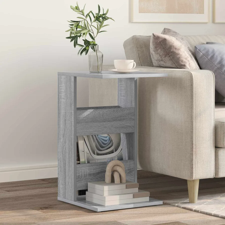 Table d'appoint Gris Sonoma 40 x 35 x 60,5 cm Bois d'ingénierie