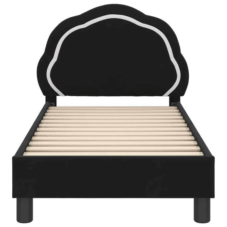 Cadre de lit pour tout-petit avec tête de lit Noir 70 x 140 cm - 5