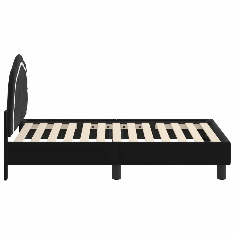 Cadre de lit pour tout-petit avec tête de lit Noir 70 x 140 cm - 6