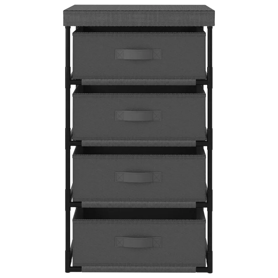 Étagère de rangement avec 4 paniers en tissu Acier Gris - 2