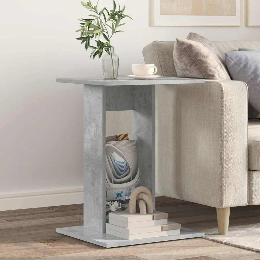 Table d'appoint Gris béton 45 x 40 x 62,5 cm Bois d'ingénierie