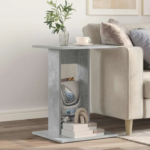 Table d'appoint Gris béton 45 x 40 x 62,5 cm Bois d'ingénierie