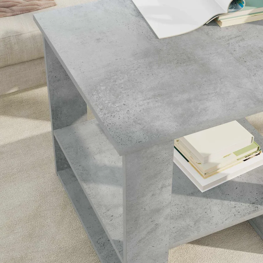 Table basse Gris béton 51 x 50 x 50 cm Bois d'ingénierie - 4