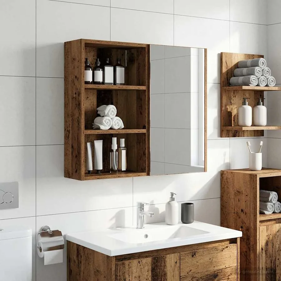 Armoire murale de salle de bain Bois ancien 40 x 16 x 62,5 cm