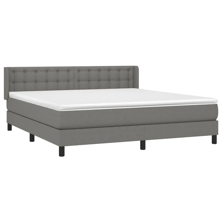 Sommier à lattes de lit avec matelas Gris foncé 160x200cm Tissu - 3