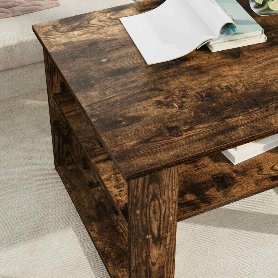 Table basse Chêne fumé 64 x 54 x 44 cm Bois d'ingénierie - 4