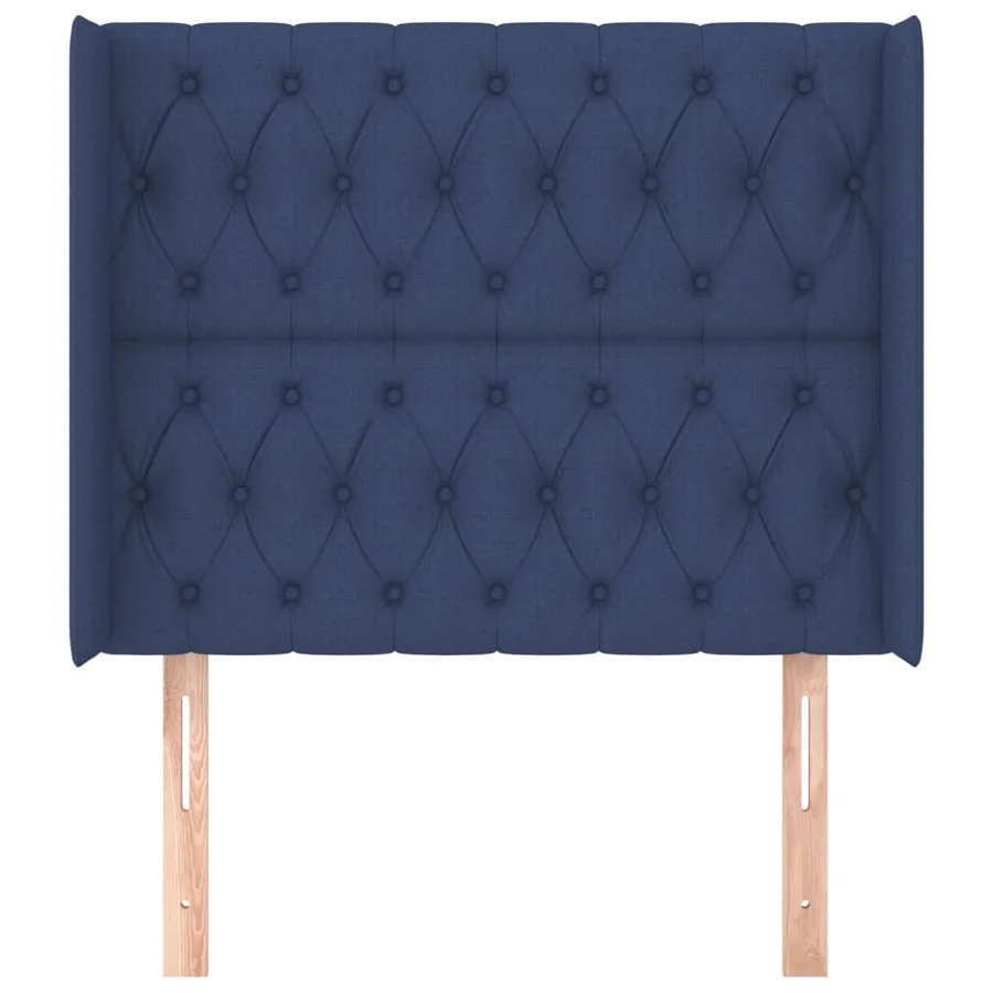 Tête de lit avec oreilles Bleu 93x16x118/128 cm Tissu - 3