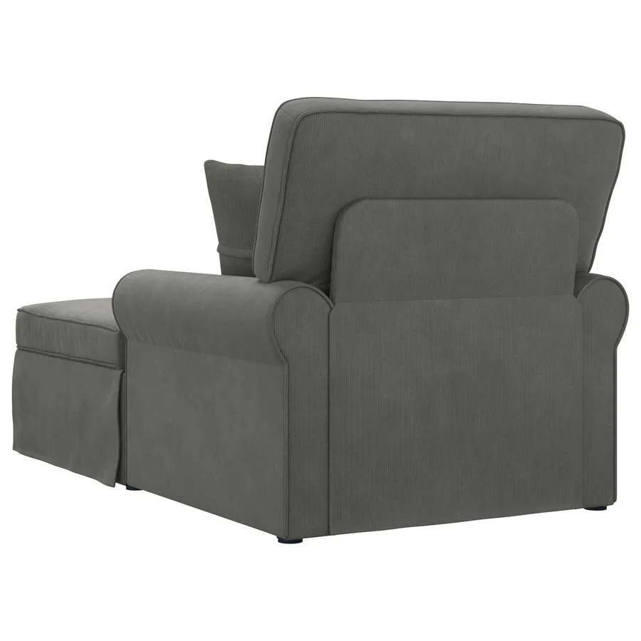 Chaise lounge avec jupe avec coussin 3 pcs Gris foncé - 6