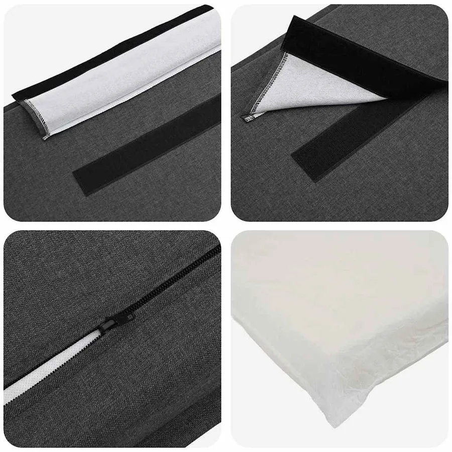 Tête de lit capitonnée Gris Naturel et Foncé 100 cm Pin massif - 7