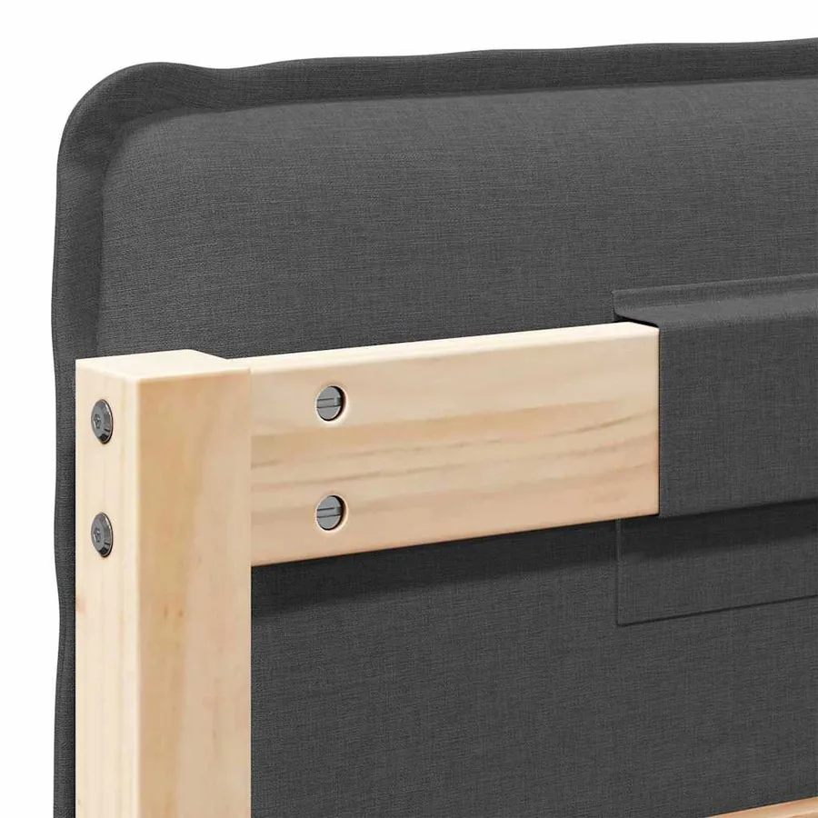 Tête de lit capitonnée Gris Naturel et Foncé 100 cm Pin massif - 8