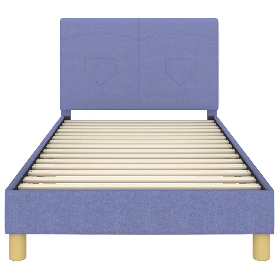 Cadre de lit pour enfants avec tête de lit Bleu denim tissu - 5