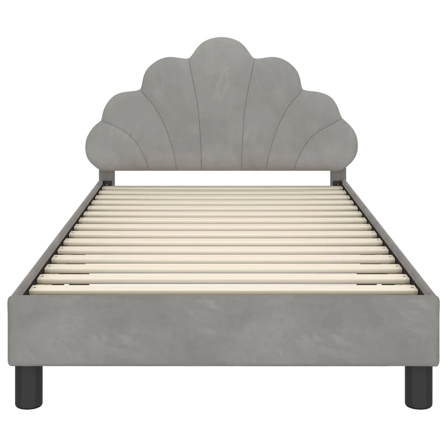 Cadre de lit pour enfants avec tête de lit Gris clair Velours - 5