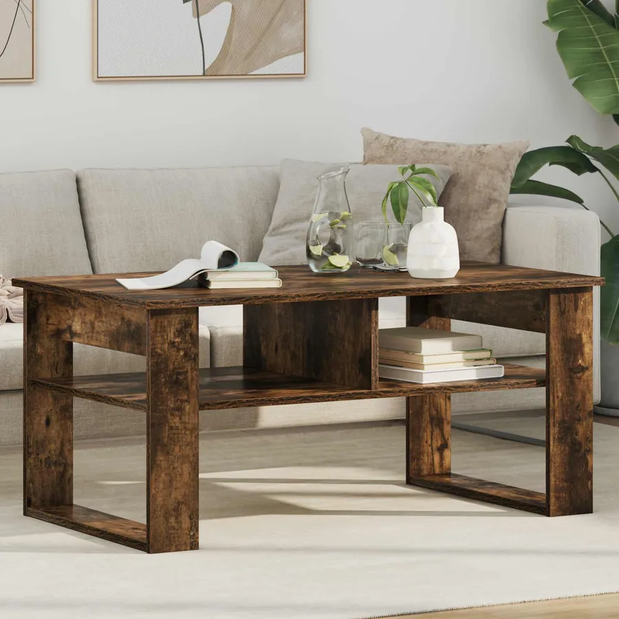 Table basse Chêne fumé 96 x 54 x 44 cm Bois d'ingénierie