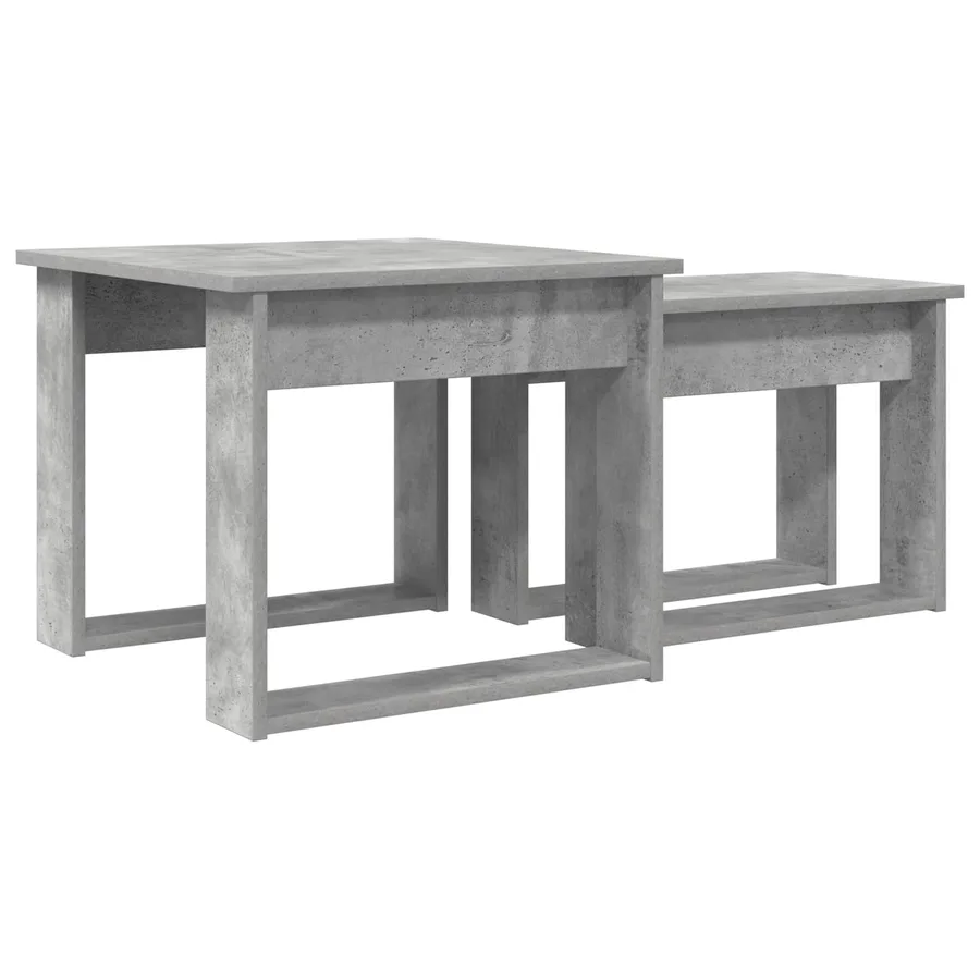 Ensemble de tables basses 2 pcs Gris béton Bois d'ingénierie - 10