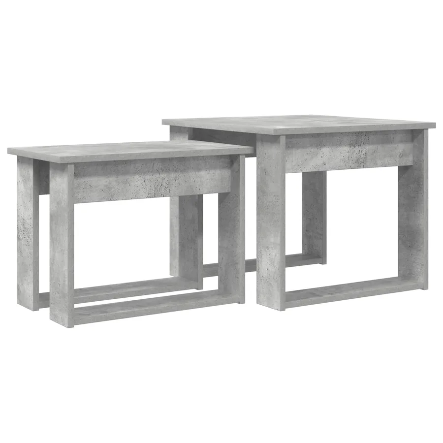 Ensemble de tables basses 2 pcs Gris béton Bois d'ingénierie - 2