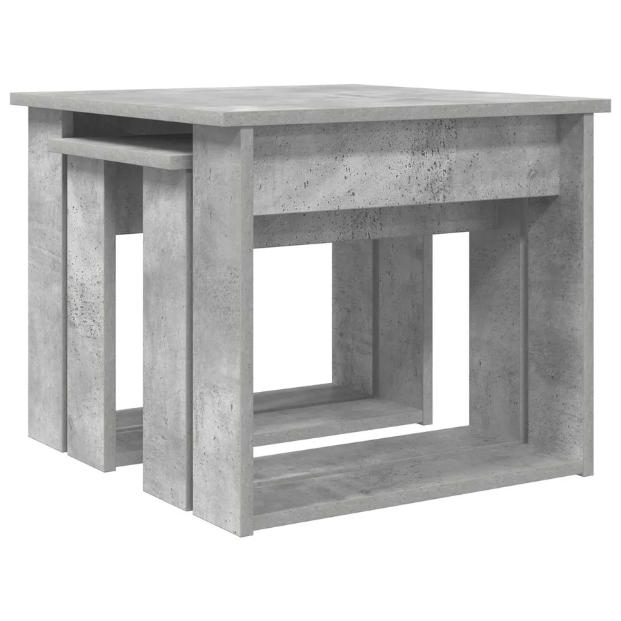 Ensemble de tables basses 2 pcs Gris béton Bois d'ingénierie - 5