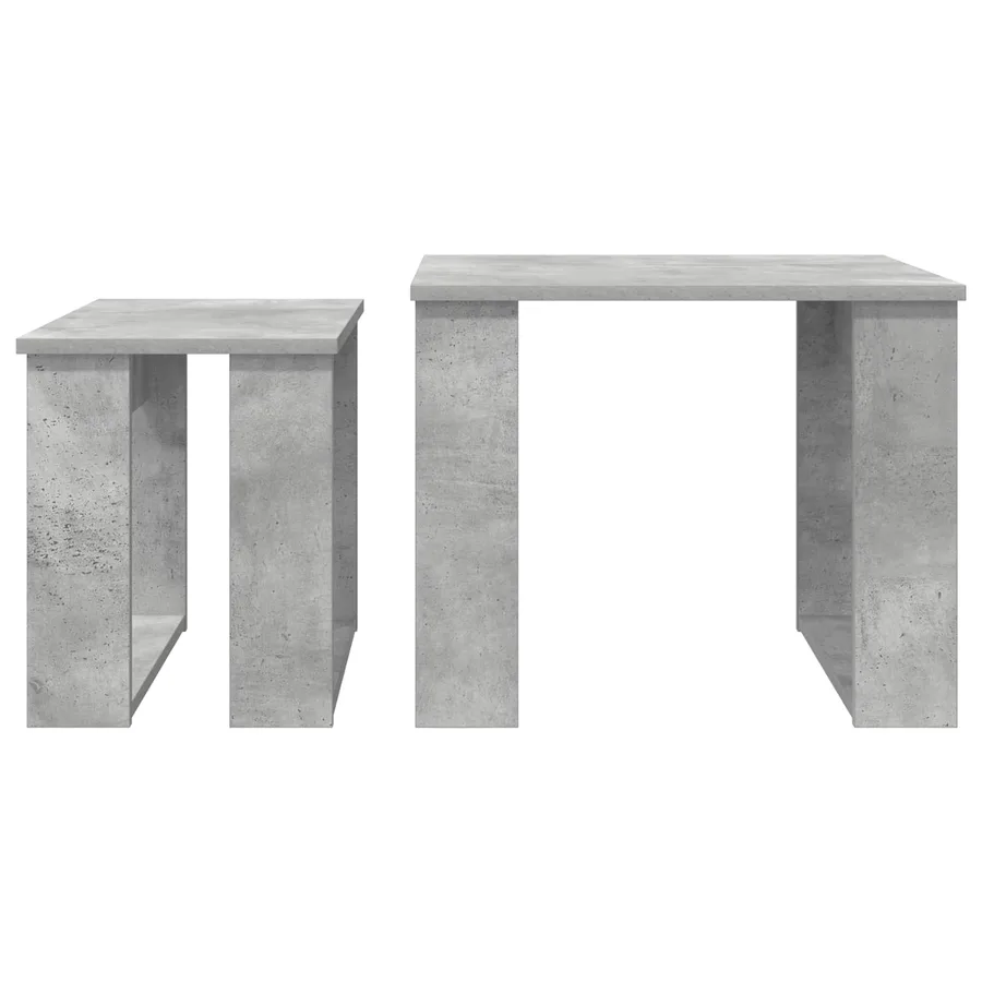 Ensemble de tables basses 2 pcs Gris béton Bois d'ingénierie - 9