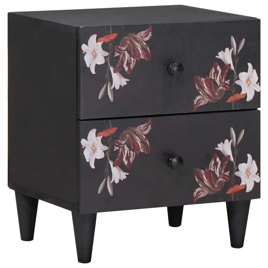 Table de chevet Marron 40 x 33,5 x 46 cm Bois de mangue massif