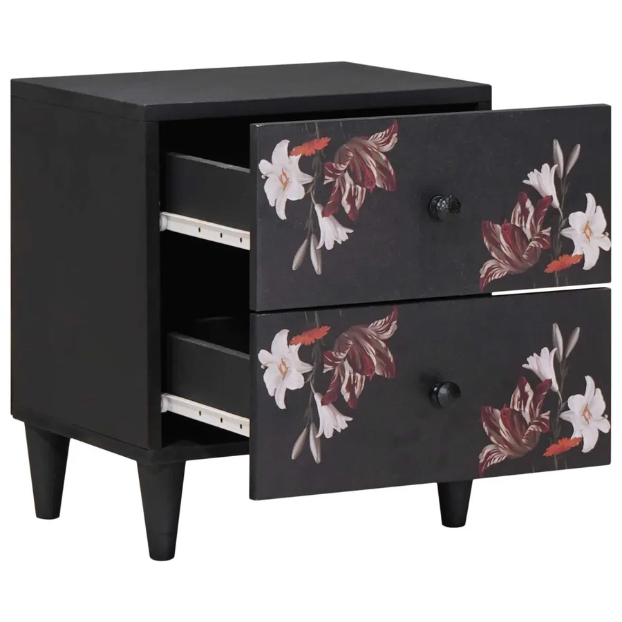 Table de chevet Marron 40 x 33,5 x 46 cm Bois de mangue massif - 2