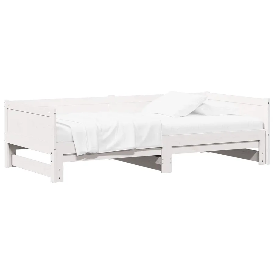Lit Pull-out de Jour Blanc 180 x 200 cm Pin massif - 2