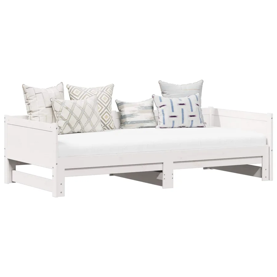 Lit Pull-out de Jour Blanc 180 x 200 cm Pin massif - 3