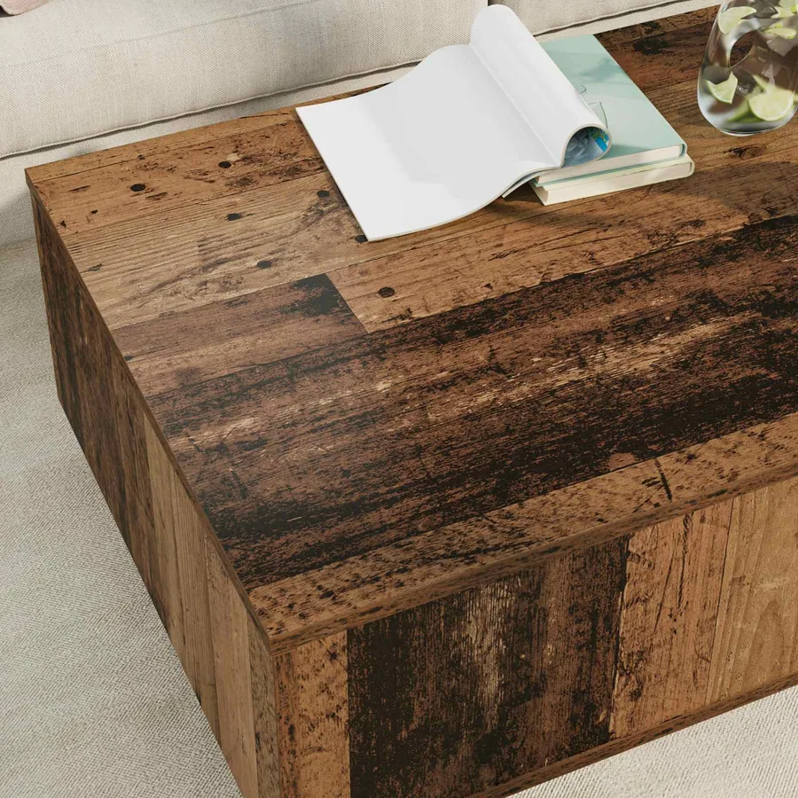 Table basse Bois ancien 95 x 55 x 31 cm Bois d'ingénierie - 4