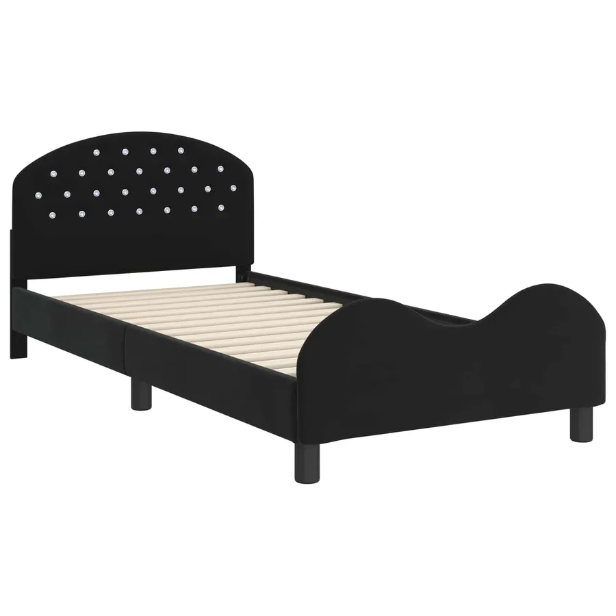Cadre de lit pour enfants avec tête de lit Noir 80 x 200 cm - 4