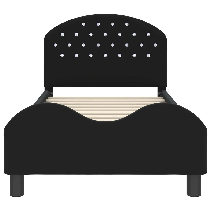 Cadre de lit pour enfants avec tête de lit Noir 80 x 160 cm - 5
