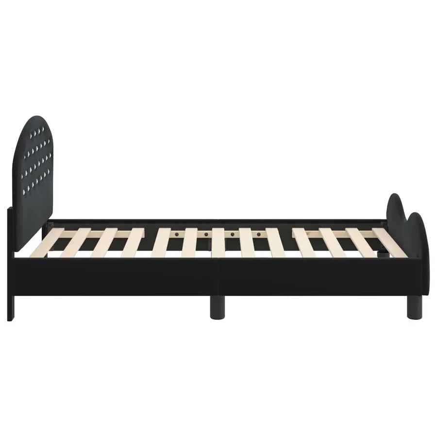 Cadre de lit pour enfants avec tête de lit Noir 80 x 160 cm - 6