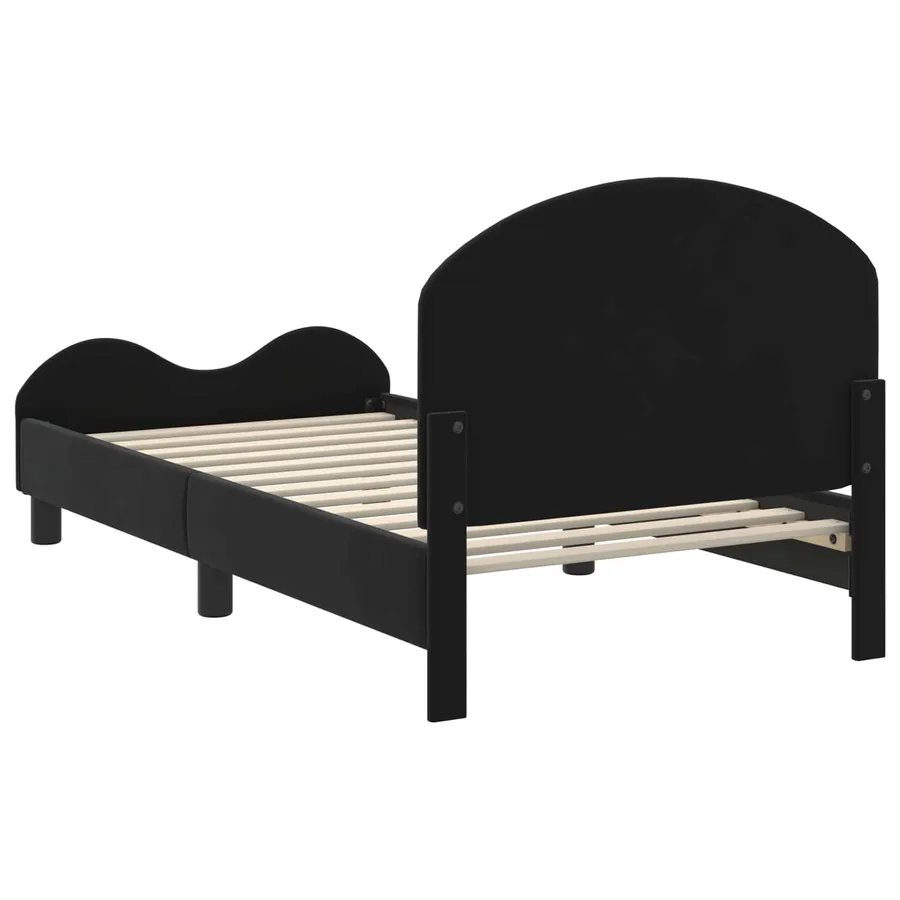 Cadre de lit pour enfants avec tête de lit Noir 80 x 160 cm - 7